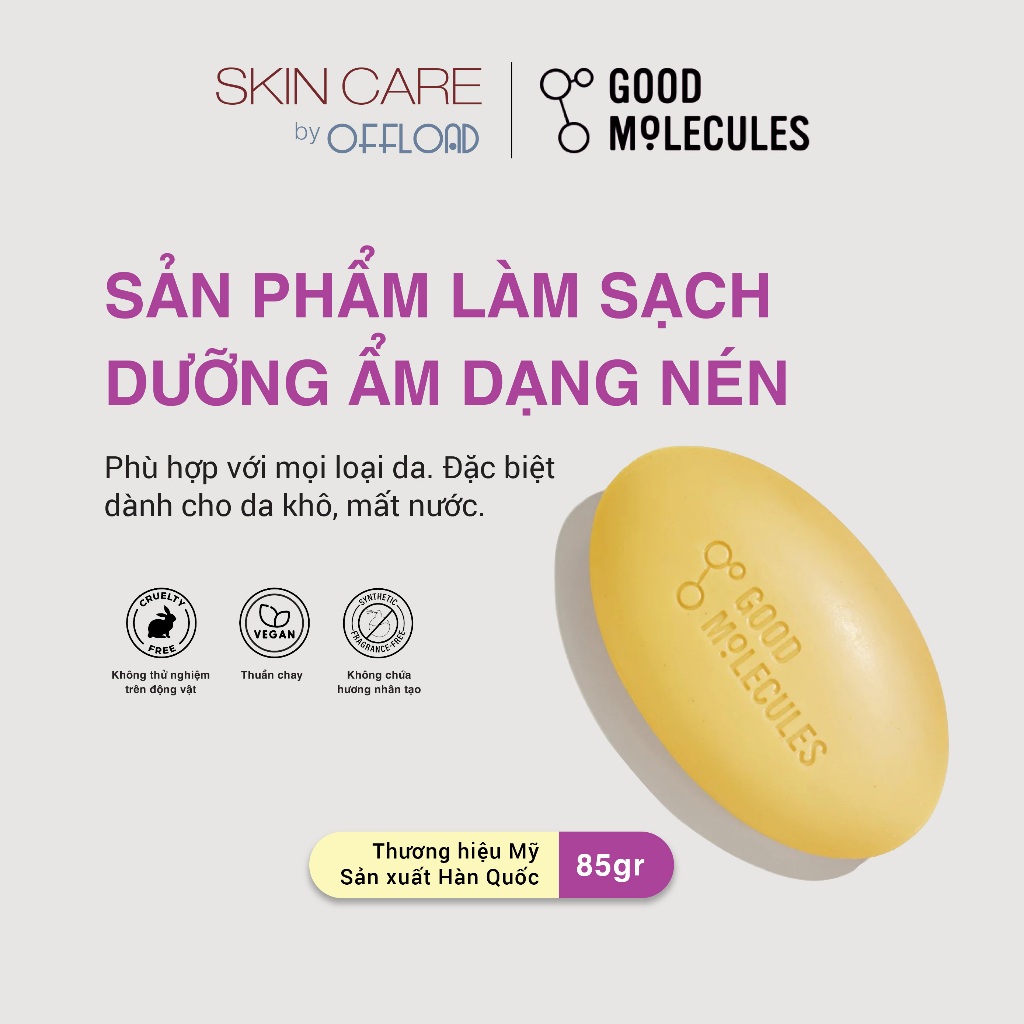 Sữa rửa mặt dạng nén dưỡng ẩm phù hợp mọi loại da Good Molecules | Hydrate & Cleanse Bar-duoc-ban-tai-Offload Spa