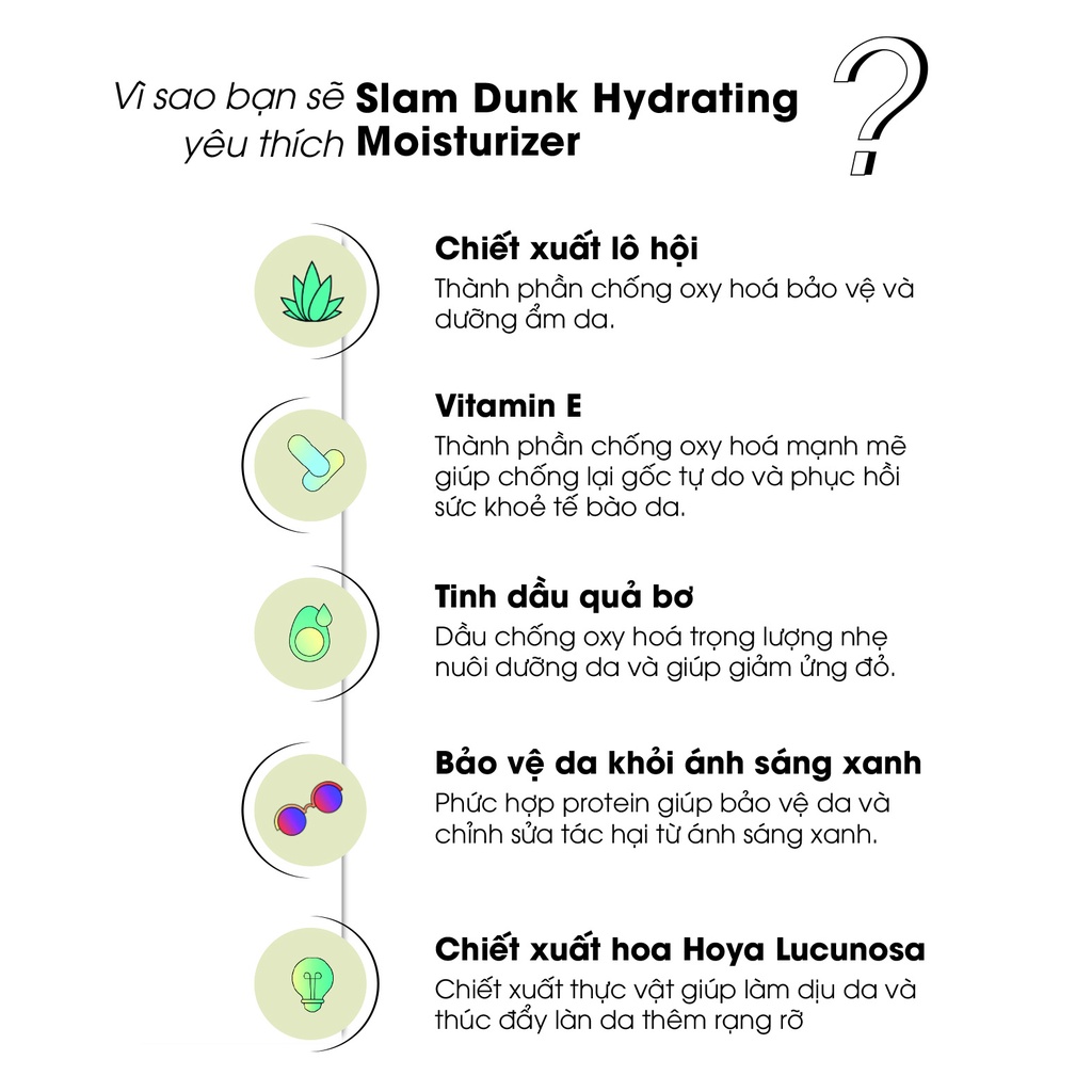 Kem dưỡng cấp ẩm Bubble | Slam Dunk chống oxy hoá dành cho da thường đến da khô với dầu trái bơ và nước ép lô hội-duoc-ban-tai-Offload Spa
