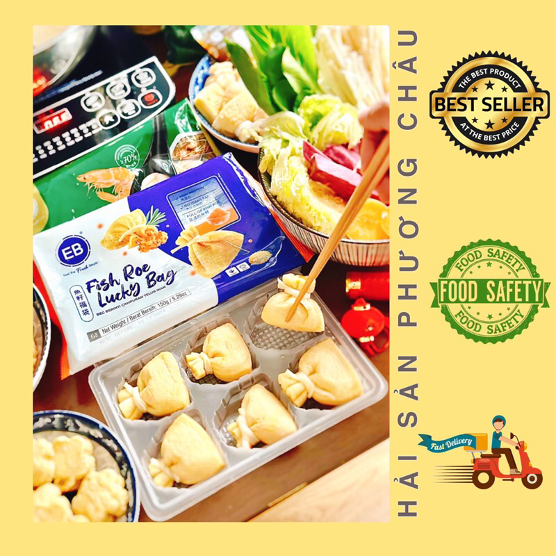 [HỎA TỐC SG] Viên thả lẩu túi tiền may mắn trứng cá Fish Roe Lucky Bag EB Malaysia-duoc-ban-tai-Hải Sản Phương Châu