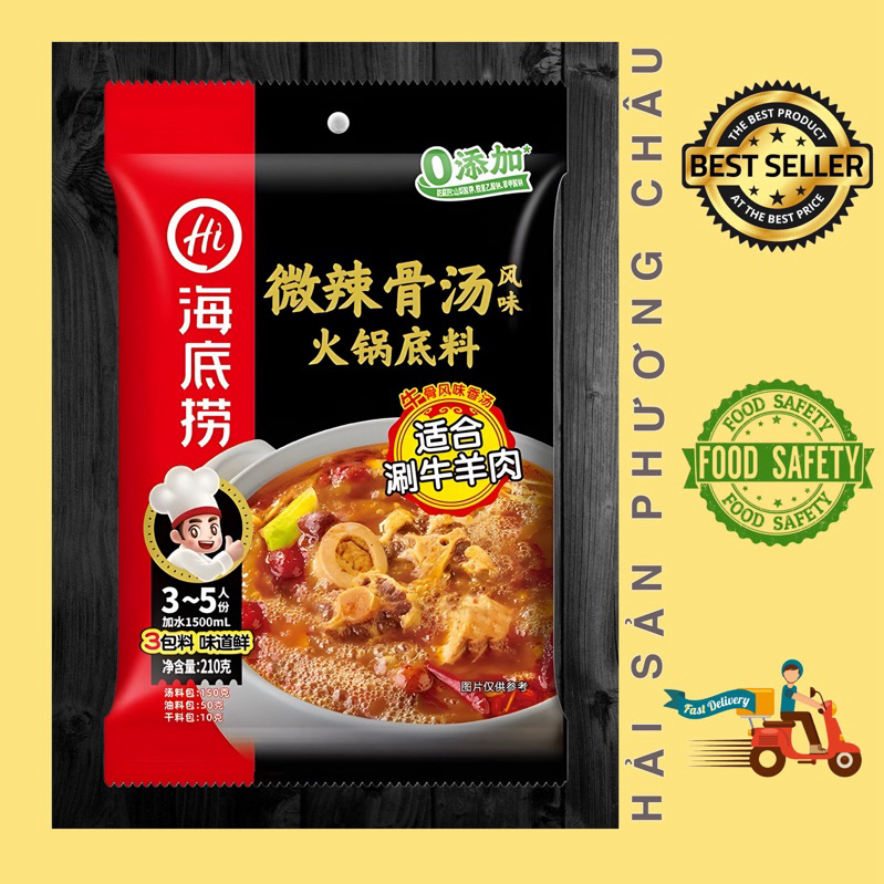 [HỎA TỐC SG] Cốt lẩu xương bò cay nhẹ thượng hạng Haidilao 200g - gia vị lẩu hoàn hảo tại nhà-duoc-ban-tai-Hải Sản Phương Châu