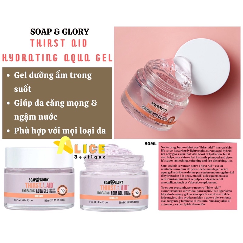 [GIÁ SALE] SOAP & GLORY - Gel cream dưỡng trắng/ Gel dưỡng ẩm/ Tẩy tbc-duoc-ban-tai-Alice Boutique