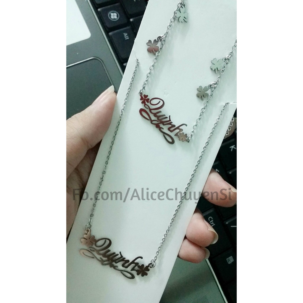 Set dây chuyền và lắc tay inox theo tên-duoc-ban-tai-Alice Boutique