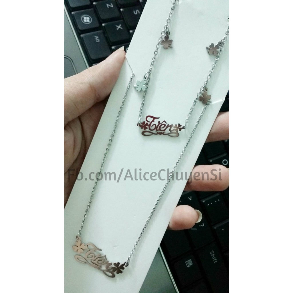 Set dây chuyền và lắc tay inox theo tên-duoc-ban-tai-Alice Boutique
