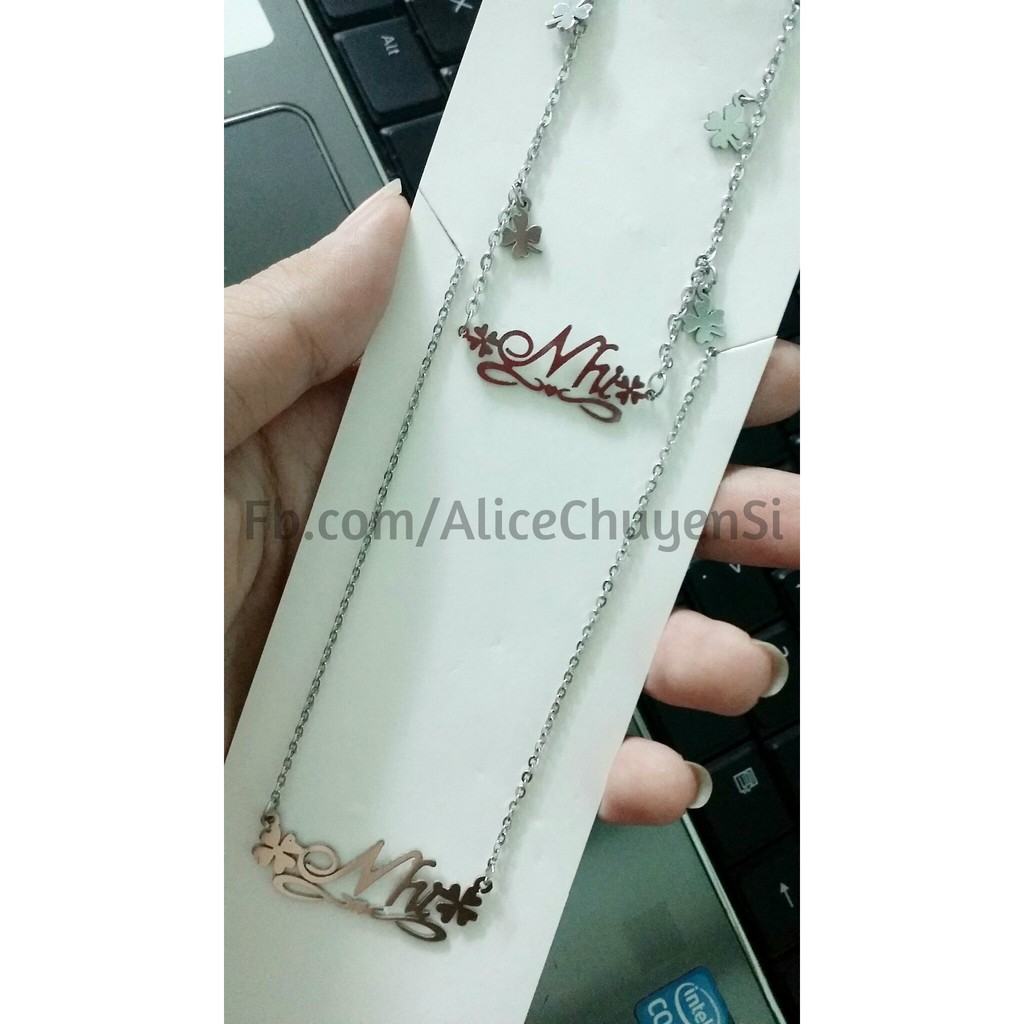 Set dây chuyền và lắc tay inox theo tên-duoc-ban-tai-Alice Boutique