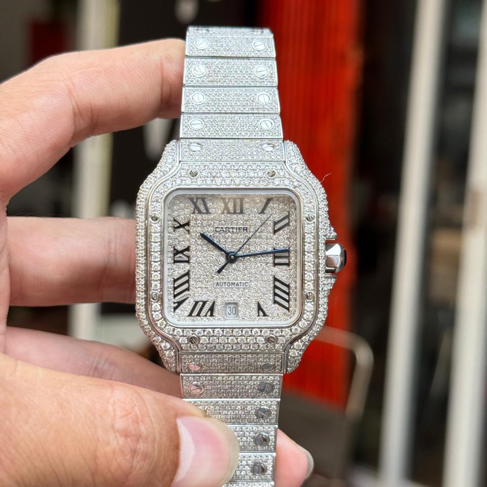 Cartier santos full diamond -duoc-ban-tai-Thelegends.vn (Master of Time) - Luxury Watch