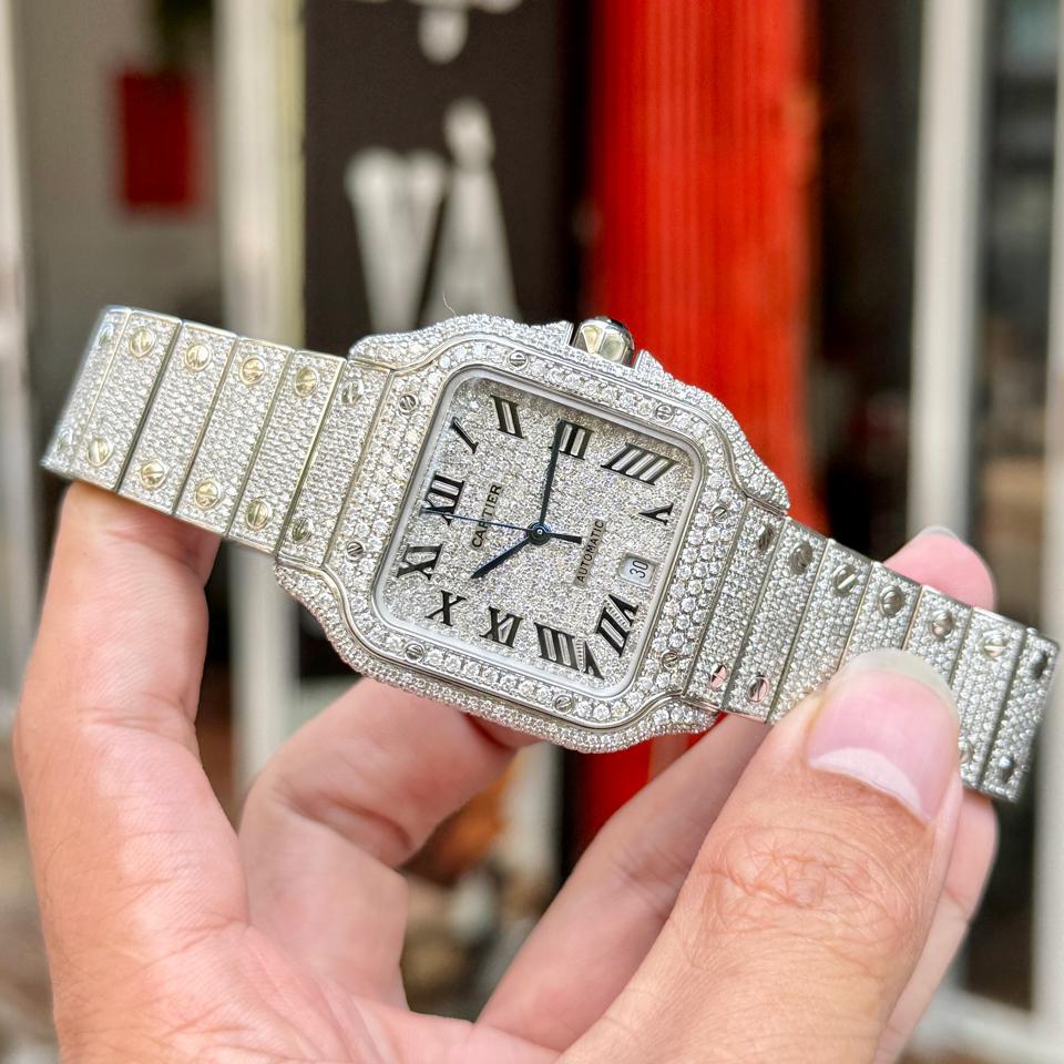 Cartier santos full diamond -duoc-ban-tai-Thelegends.vn (Master of Time) - Luxury Watch