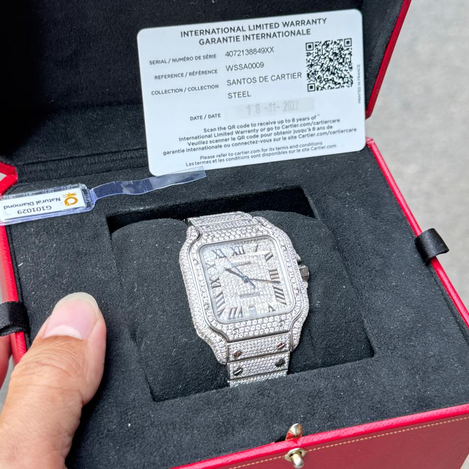 Cartier santos full diamond -duoc-ban-tai-Thelegends.vn (Master of Time) - Luxury Watch