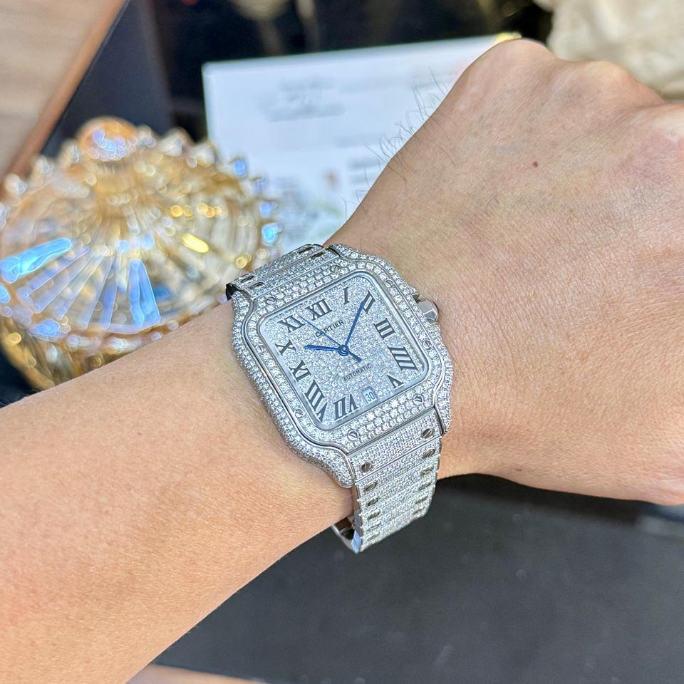Cartier santos full diamond -duoc-ban-tai-Thelegends.vn (Master of Time) - Luxury Watch