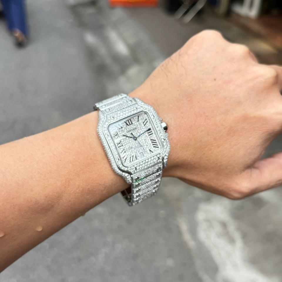 Cartier santos full diamond -duoc-ban-tai-Thelegends.vn (Master of Time) - Luxury Watch