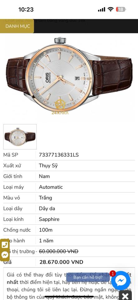 Oris niềng vàng 18k -duoc-ban-tai-Thelegends.vn (Master of Time) - Luxury Watch