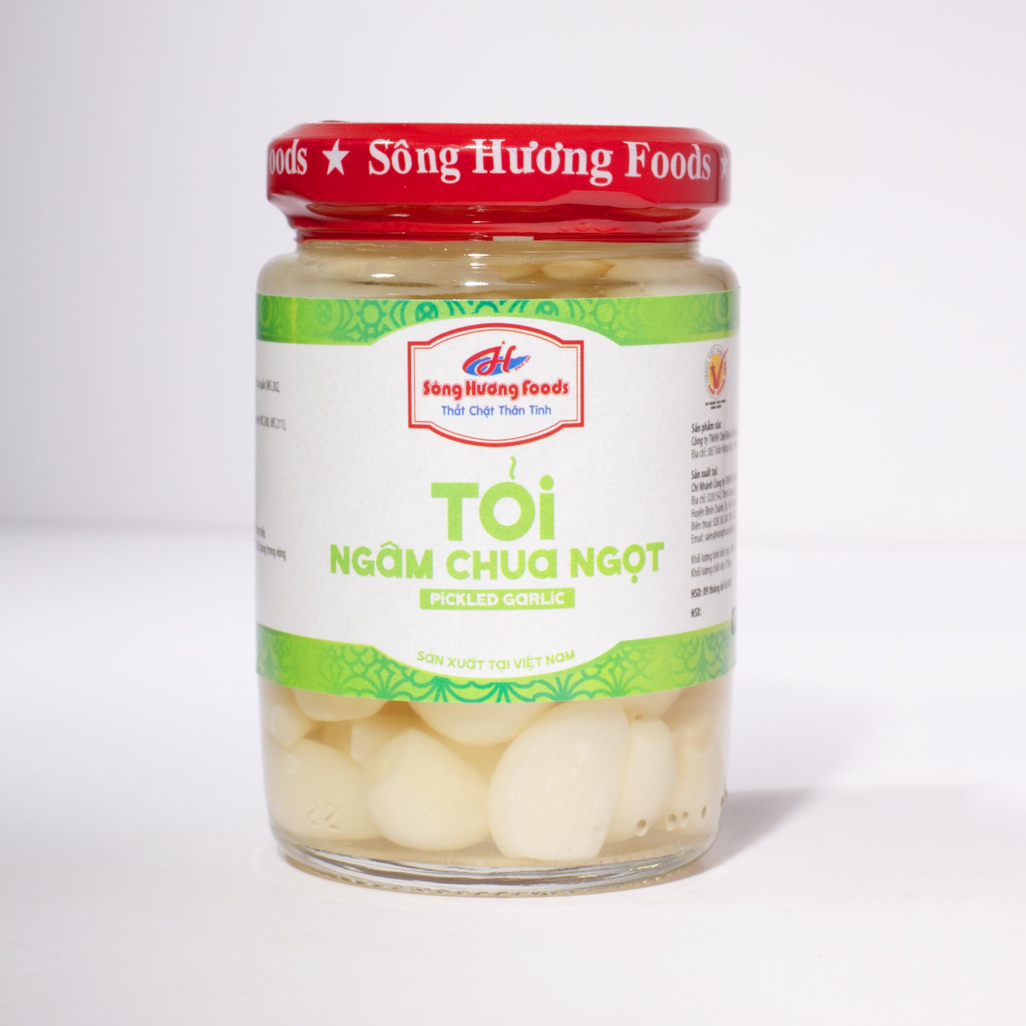 Tỏi ngâm chua ngọt (200g)-duoc-ban-tai-Sông Hương Foods Shop & More