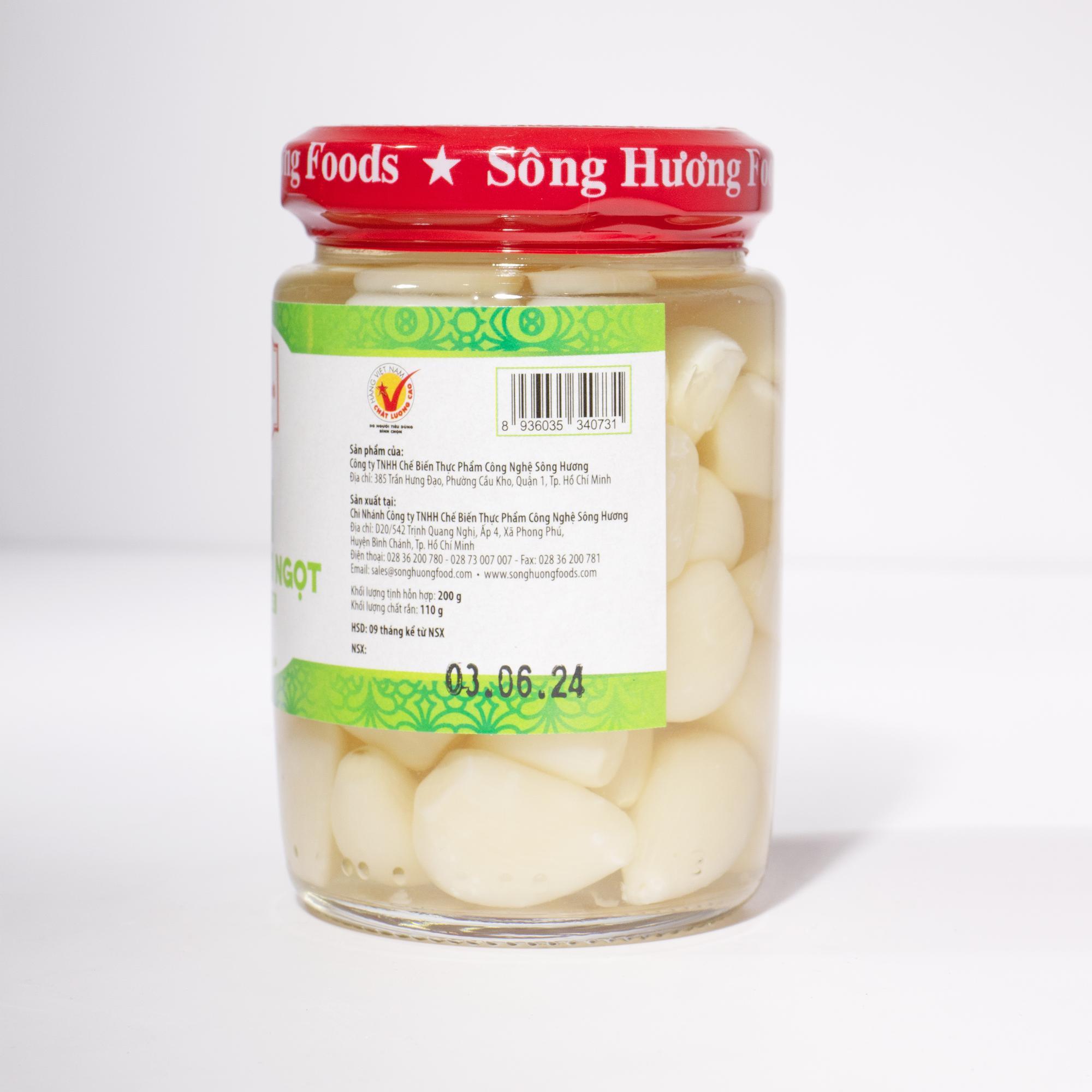 Tỏi ngâm chua ngọt (200g)-duoc-ban-tai-Sông Hương Foods Shop & More