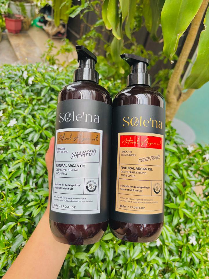 Gội xả thuần chay Sole’na 800ml mềm mượt, chống rụng, kiech thích mọc tóc-duoc-ban-tai-MỸ PHẨM QUÂN THU