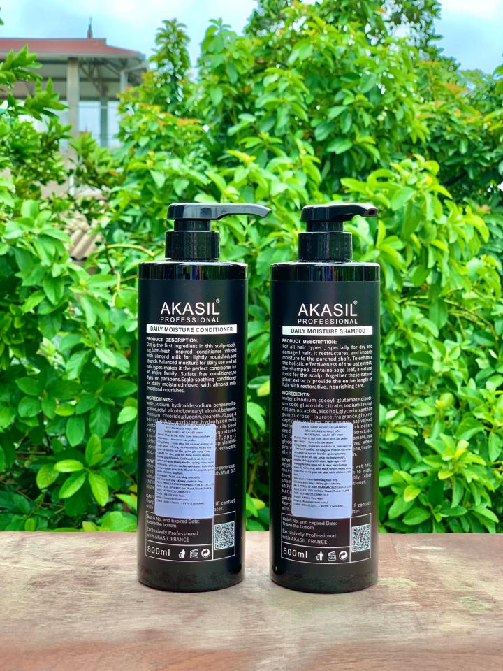 Gội xả Akasil D3 Daily - 800ml  Làm sạch sâu – Ngăn dầu – Ngăn gàu ngứa-duoc-ban-tai-MỸ PHẨM QUÂN THU