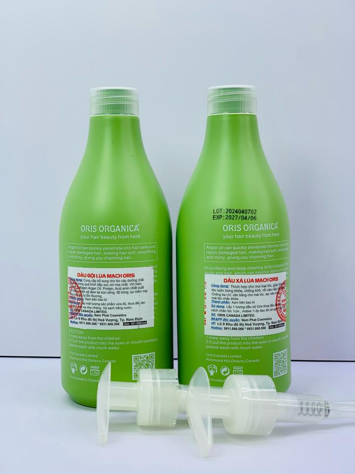 [Chính hãng] Bộ Dầu Gội Xả Oris Arganica Tinh Chất Lúa Mạch Phục Hồi 500ml & 1500ml-duoc-ban-tai-MỸ PHẨM QUÂN THU