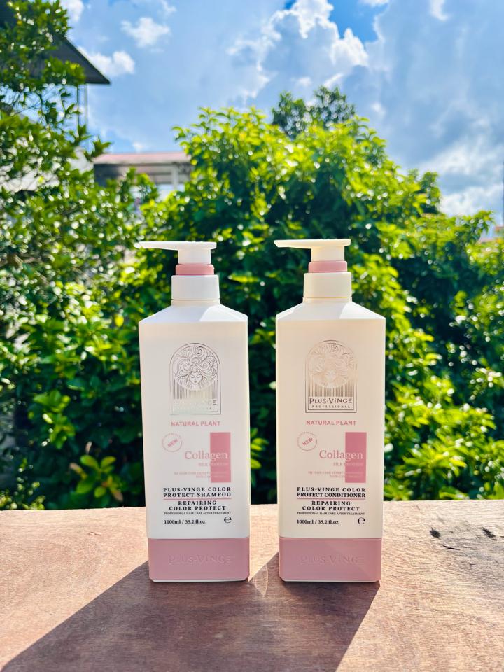 Bộ Dầu Gội Xả Vinge Collagen Plus Yuiluim – Mềm Mượt 1000ml-duoc-ban-tai-MỸ PHẨM QUÂN THU