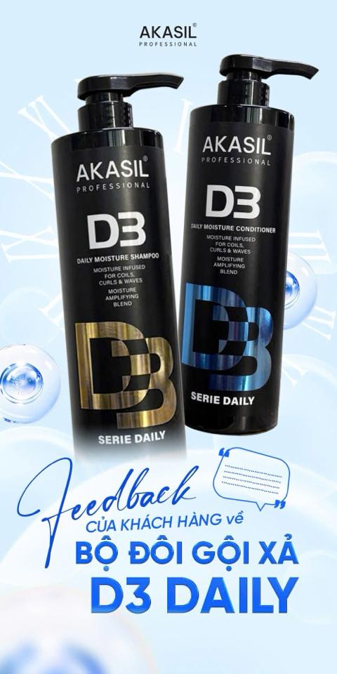 Gội xả Akasil D3 Daily - 800ml  Làm sạch sâu – Ngăn dầu – Ngăn gàu ngứa-duoc-ban-tai-MỸ PHẨM QUÂN THU