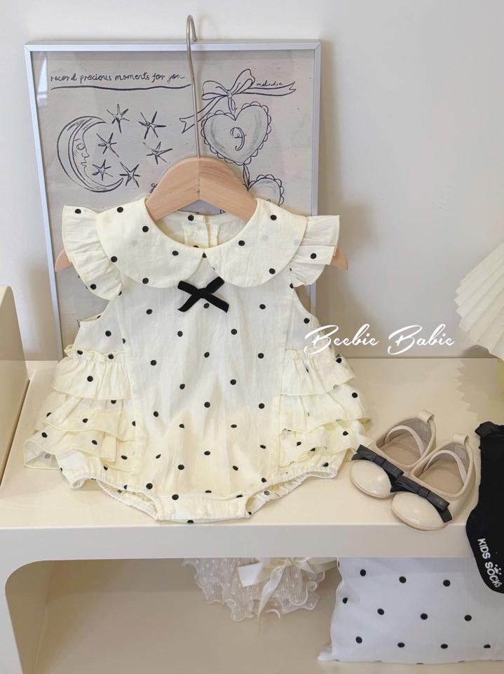 Suit chấm bi kem nơ đen-duoc-ban-tai-Beebie Babie
