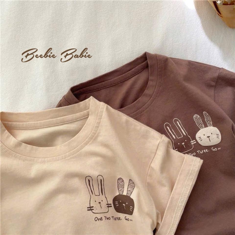 Áo phông cộc 2 chú thỏ cotton 100%-duoc-ban-tai-Beebie Babie