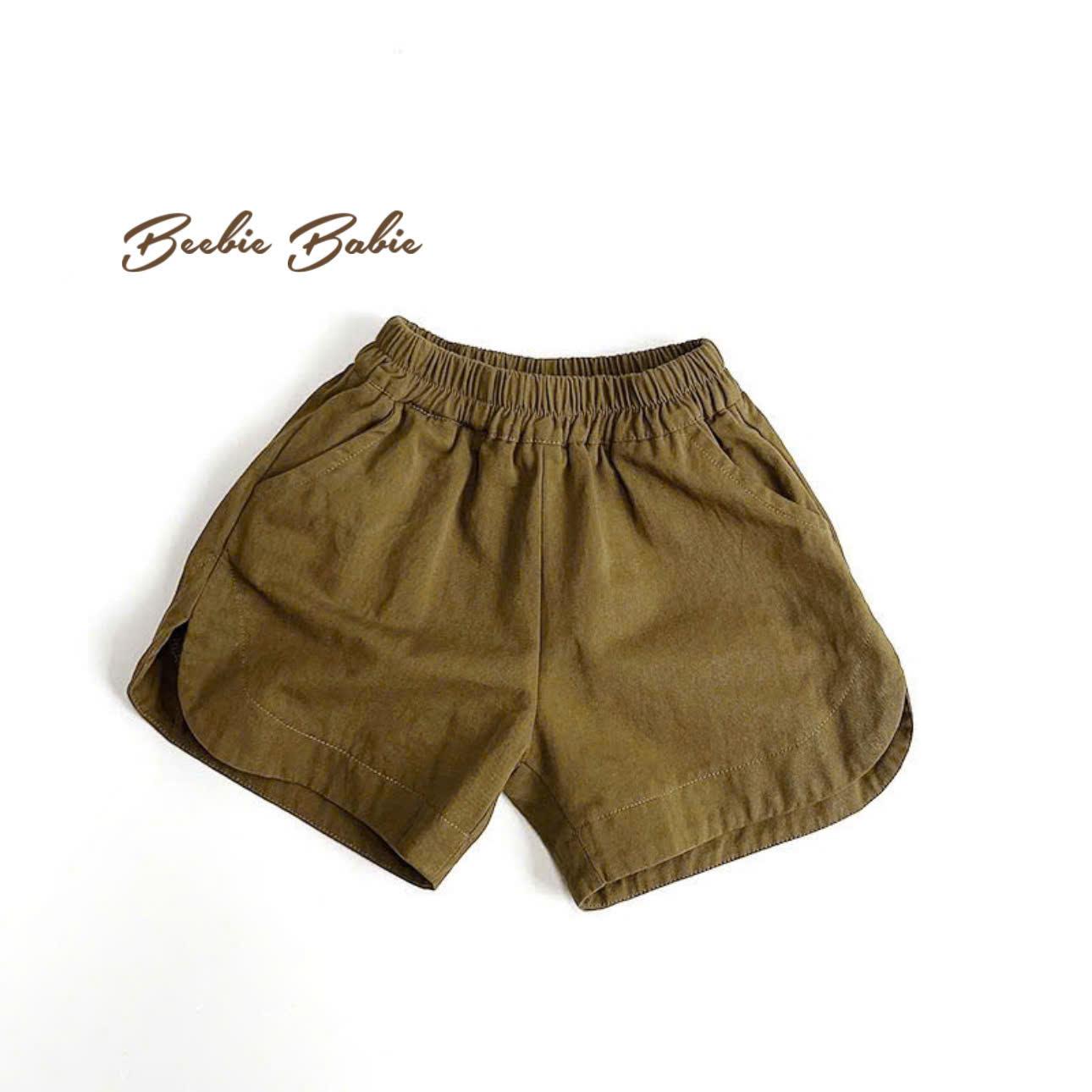 Quần soóc thô vạt xẻ bé trai/bé gái-duoc-ban-tai-Beebie Babie