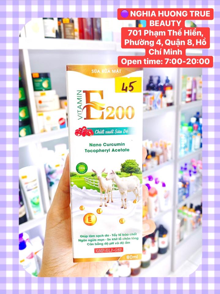 Sữa rửa mặt E200 Trà xanh,Ngọc Trai,Nghệ,Sữa Dê,Trà trắng-Hoa Hồng-Hoa Sen bản mới 80ml-duoc-ban-tai-NGHIA HUONG True Beauty