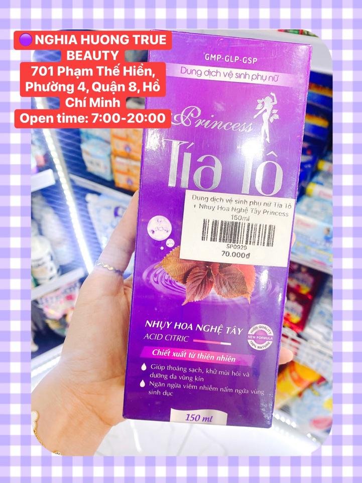 Dung dịch vệ sinh phụ nữ Tía Tô + Nhuỵ Hoa Nghệ Tây Princess 150ml-duoc-ban-tai-NGHIA HUONG True Beauty