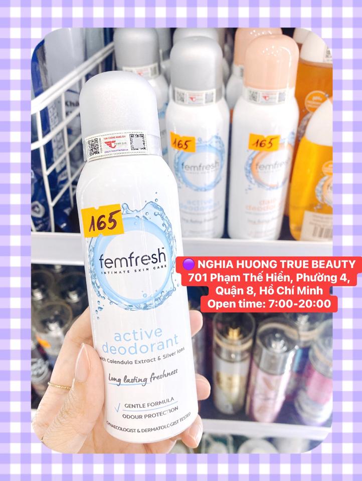 Xịt Thơm Bảo Vệ & Ngừa Viêm Nhiễm Vùng Kín Femfresh Deodorant Spray 125ml-duoc-ban-tai-NGHIA HUONG True Beauty