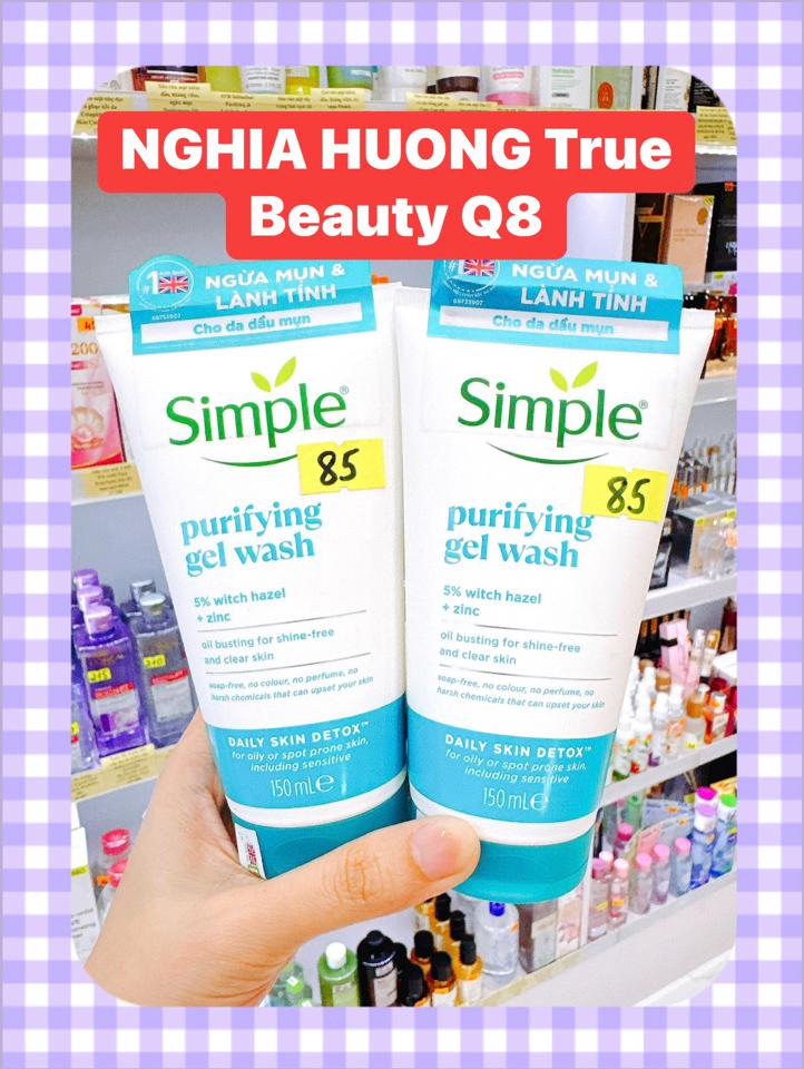 Sữa rửa mặt Simple làm sạch cho da dầu mụn-duoc-ban-tai-NGHIA HUONG True Beauty