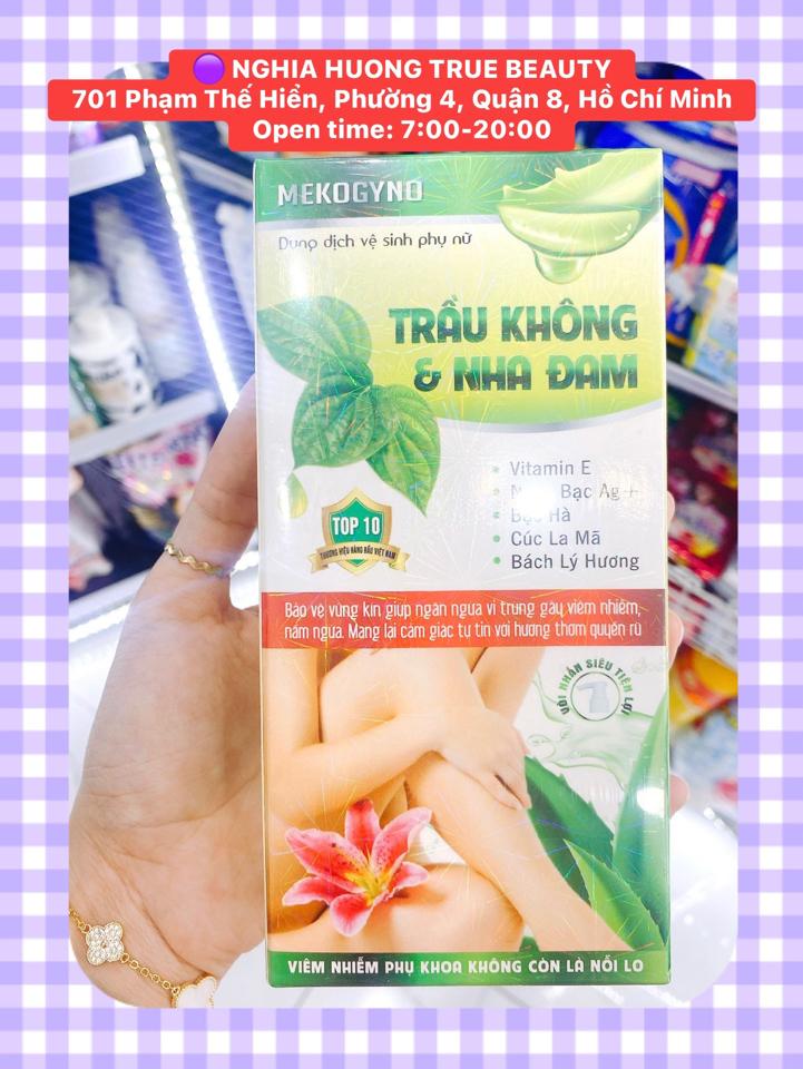 Dung Dịch Vệ Sinh Phụ Nữ Mekogyno Trầu Không Nha Đam 120ml -duoc-ban-tai-NGHIA HUONG True Beauty