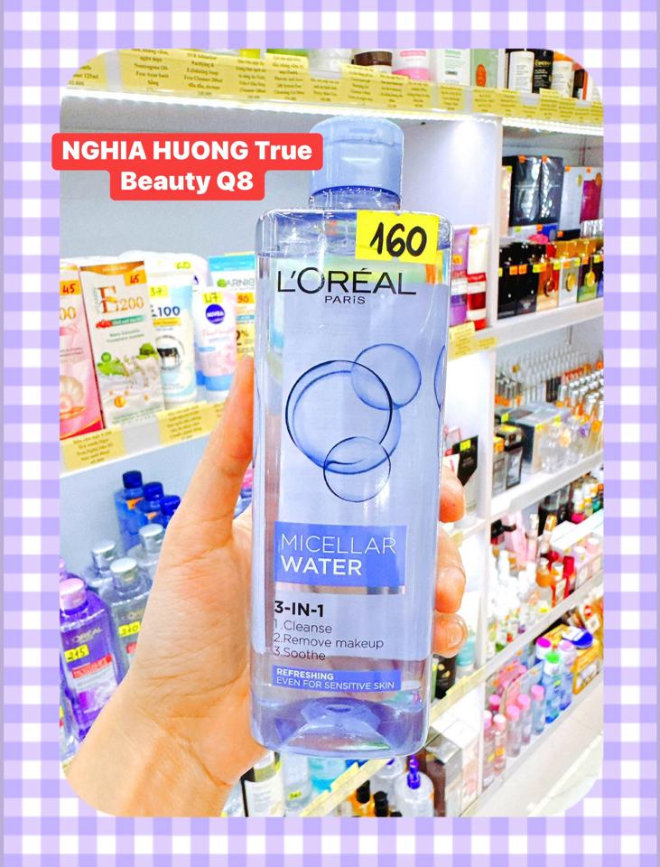 Nước tẩy trang làm sạch sâu, kiềm dầu, ngừa mụn Loreal Paris Refreshing Micellar Water 400ml-duoc-ban-tai-NGHIA HUONG True Beauty