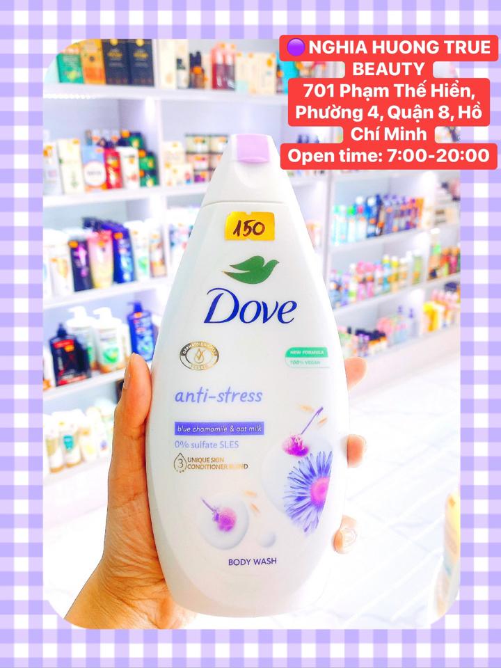 Sữa tắm Dove Bản UK 450ml Anti Stress-duoc-ban-tai-NGHIA HUONG True Beauty
