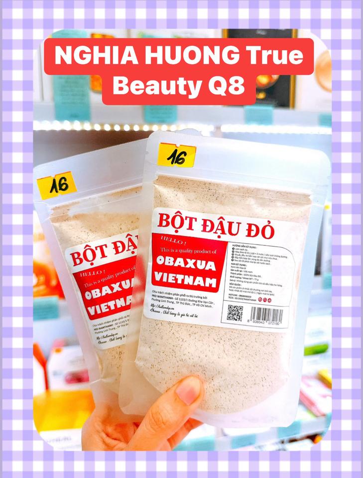 Bột đậu đỏ Obaxua VN Dưỡng trắng-Làm sạch sâu-Giảm thâm nám 75gr-duoc-ban-tai-NGHIA HUONG True Beauty