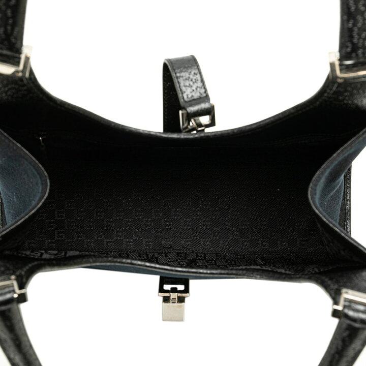 Gucci Jackie Handbag 002 1067 Black Canvas Leather Women's GUCCI-duoc-ban-tai-THE BOX LUXURY