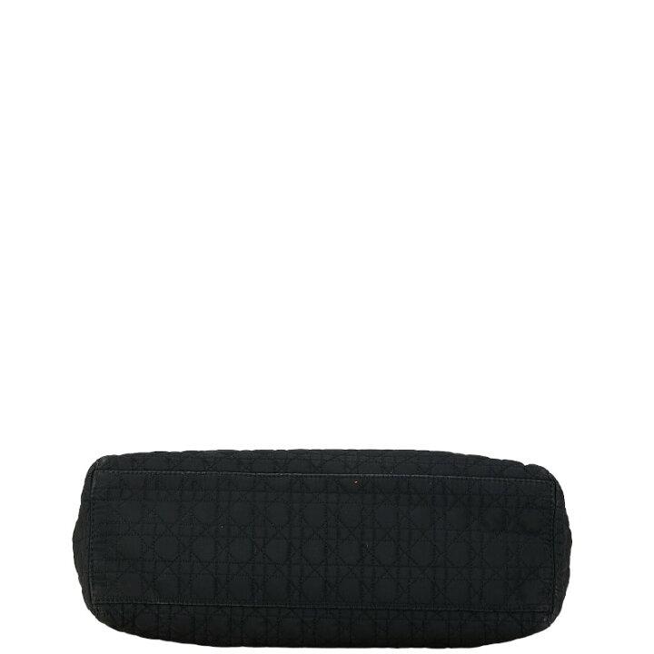 Dior Cannage Lady Dior Handbag Black Canvas Nylon Women's Dior-duoc-ban-tai-THE BOX LUXURY