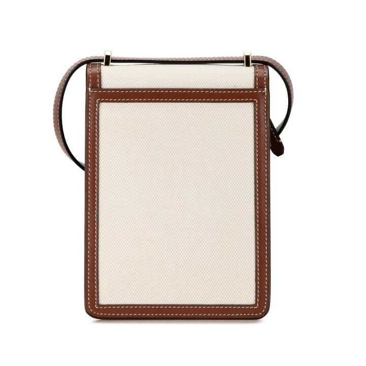 Burberry TB logo crossbody shoulder bag beige brown canvas leather women's BURBERRY-duoc-ban-tai-THE BOX LUXURY