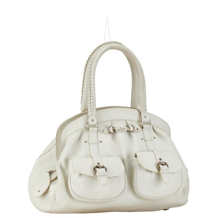Dior handbag tote bag white leather women's Dior-duoc-ban-tai-THE BOX LUXURY