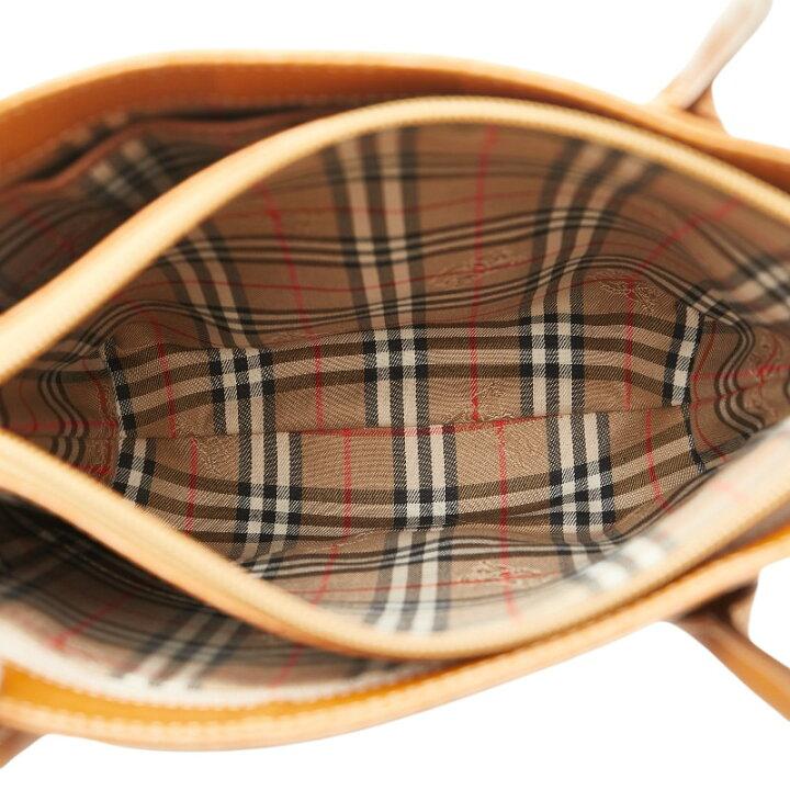 Burberry Nova Check Shadow Horse Handbag Tote Bag Brown Leather Women's BURBERRY-duoc-ban-tai-THE BOX LUXURY