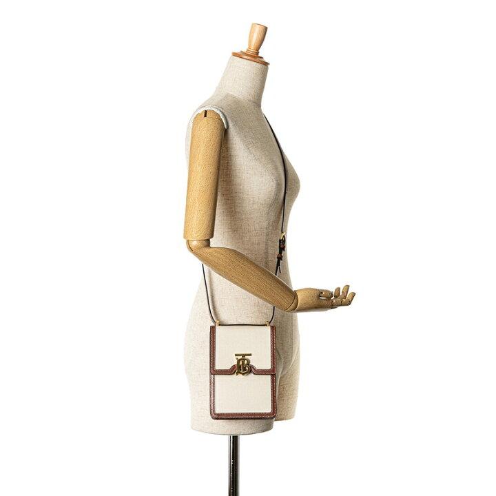 Burberry TB logo crossbody shoulder bag beige brown canvas leather women's BURBERRY-duoc-ban-tai-THE BOX LUXURY