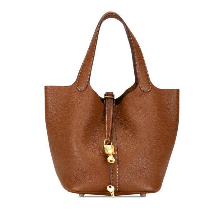 Hermes Picotin Lock MM Gold Hardware Handbag Gold Taurillon Clemence Women's HERMES-duoc-ban-tai-THE BOX LUXURY
