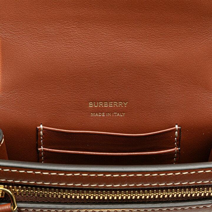 Burberry TB logo crossbody shoulder bag beige brown canvas leather women's BURBERRY-duoc-ban-tai-THE BOX LUXURY