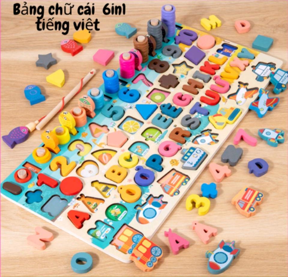 Bộ đồ chơi bảng chữ cái 6 trong 1 bằng gỗ-duoc-ban-tai-Linh Vân