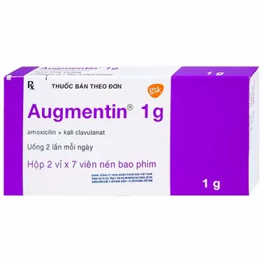 Augmentin 1g(2 vỉ x 7 viên)Amoxicillin, Clavulanic acid-duoc-ban-tai-Nhà thuốc tây Minh Châu 26