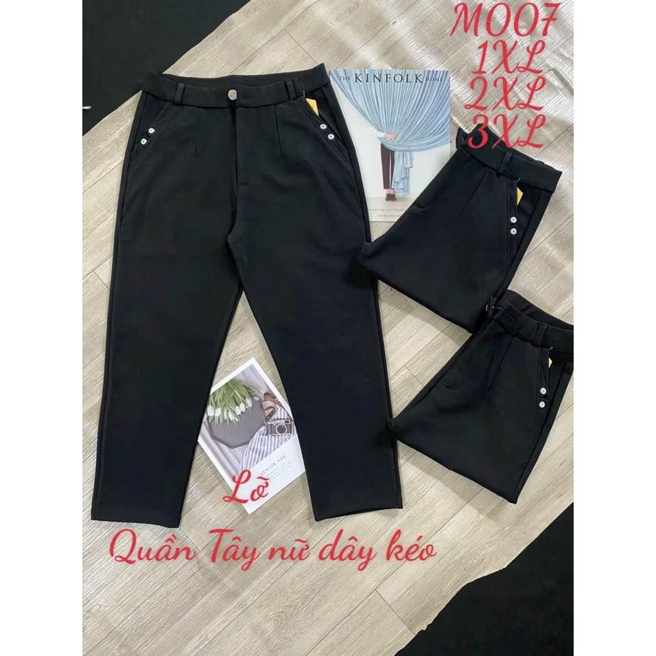 Quần Kaki 9 Tấc Dây Kéo Nút Gài ( 2 Màu)-duoc-ban-tai-Hana Trâm Shop