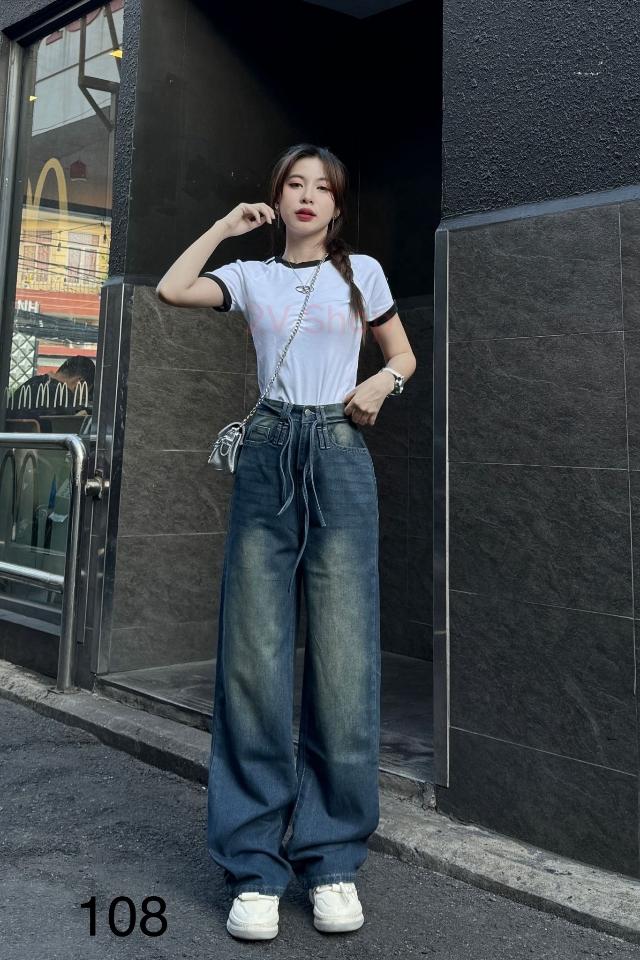 Quần Jean Baggy Phối Dây -duoc-ban-tai-Hana Trâm Shop