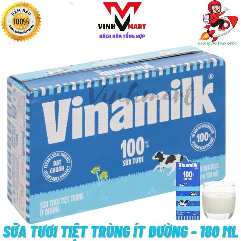 Sữa Tươi Vinamilk Ít Đường Hộp 180 ml-duoc-ban-tai-VinhMart