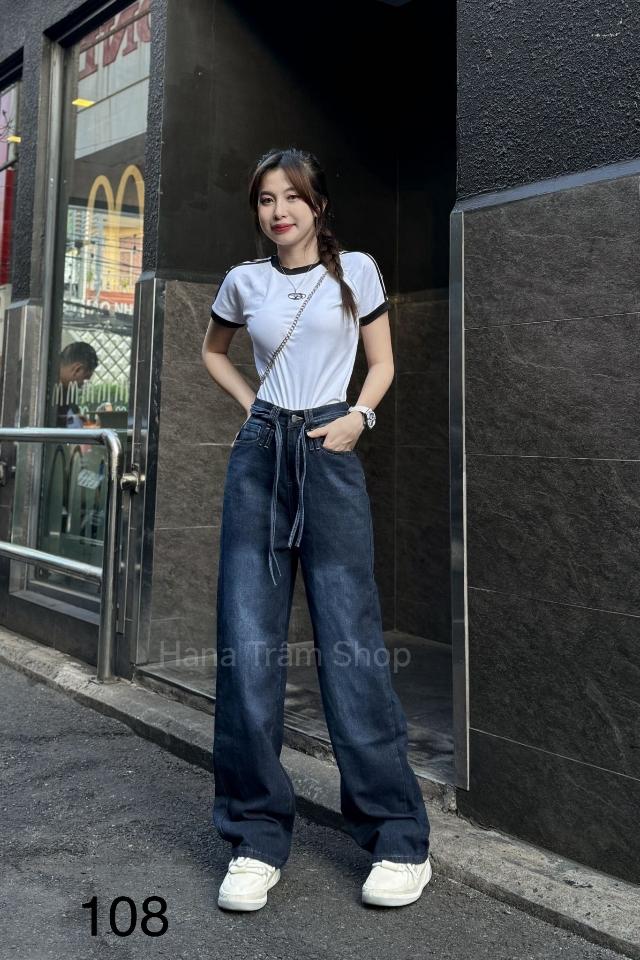 Quần Jean Baggy Phối Dây -duoc-ban-tai-Hana Trâm Shop