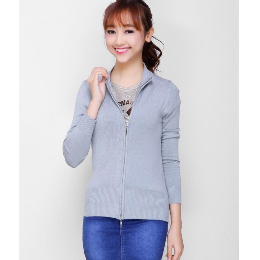 Áo Khoác Len Dây Kéo Cổ Trụ ( Có 12 Màu)-duoc-ban-tai-Hana Trâm Shop