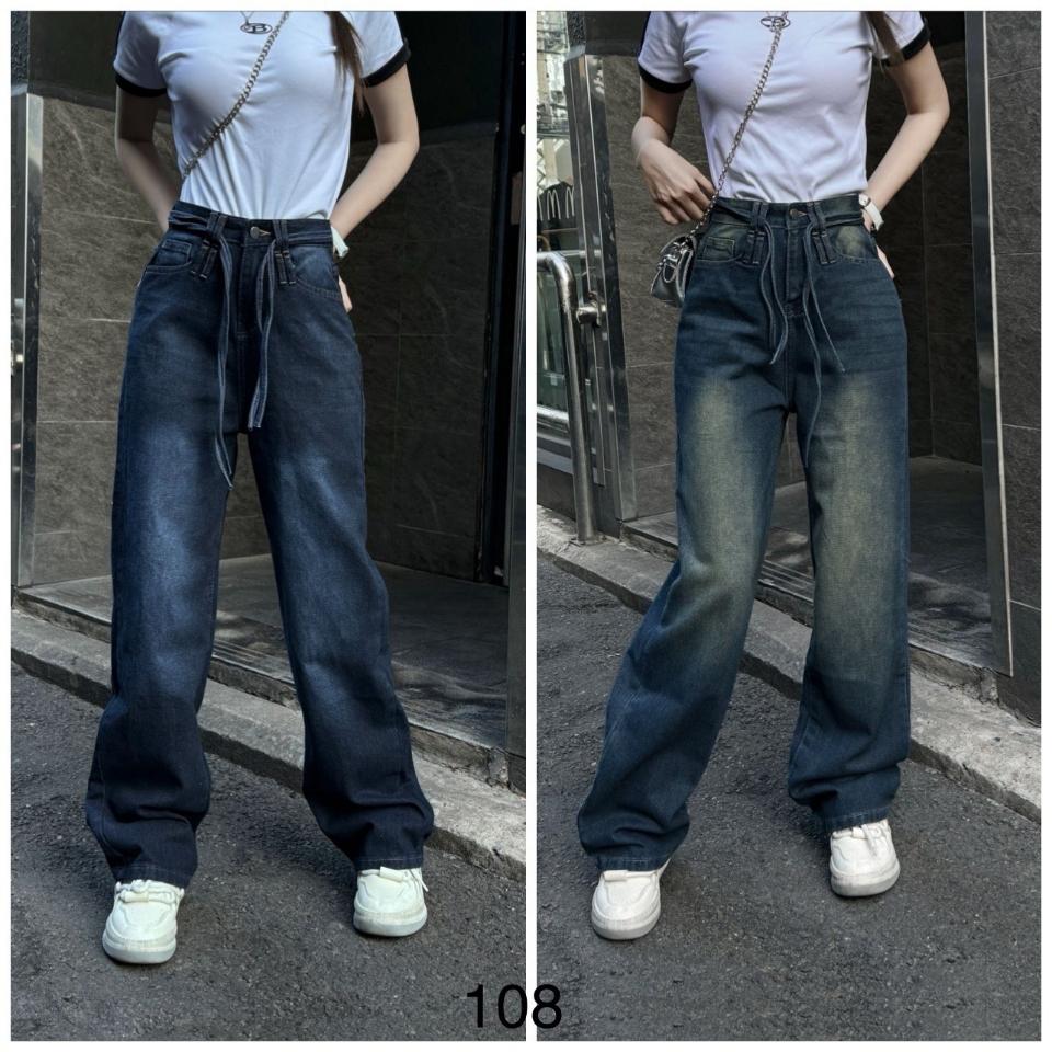 Quần Jean Baggy Phối Dây -duoc-ban-tai-Hana Trâm Shop