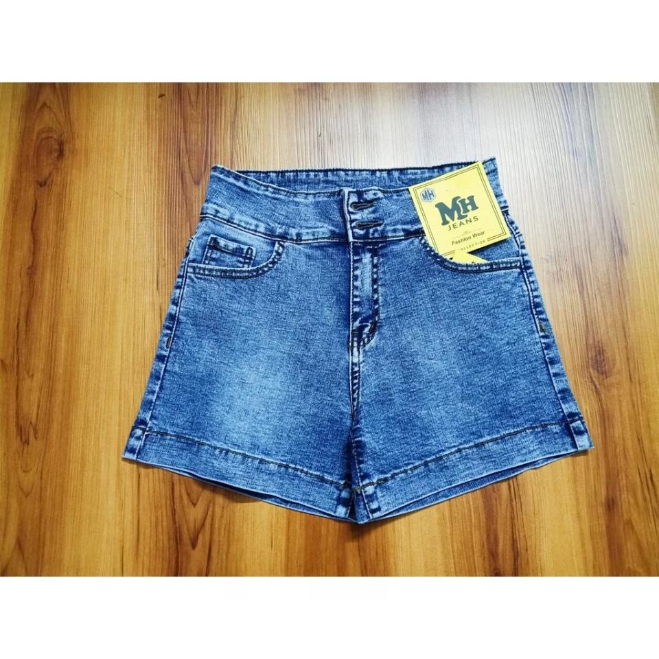 Quần Sọt Jean Co Giãn Lưng Cao 2 Nút Gài Có Bigsize -duoc-ban-tai-Hana Trâm Shop