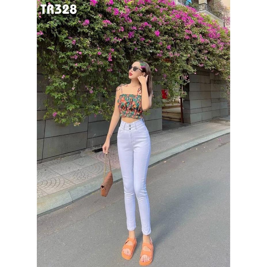 Quần Jean Dài Lưng Cao 2 Nút Gài Có Bigsize -duoc-ban-tai-Hana Trâm Shop